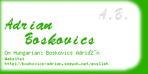 adrian boskovics business card